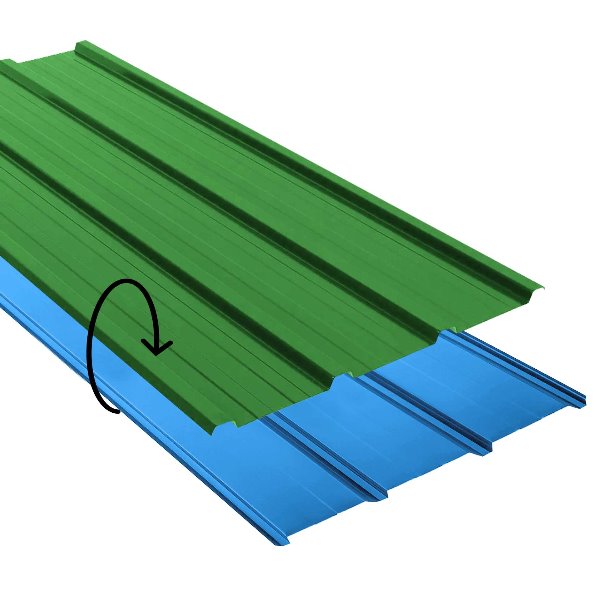 Nervuree laquee Ep. 0,50 Bleu ciel / Vert jaune