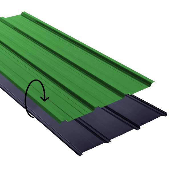 Nervuree laquee Ep. 0,60 Vert jaune  / Gris graphite