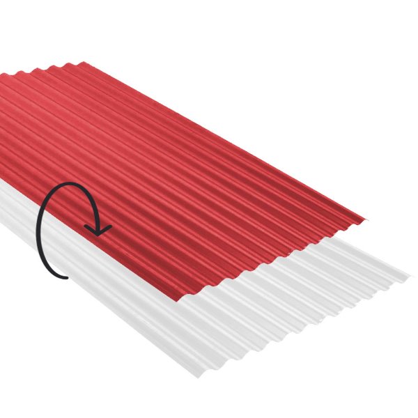 Ondulee laquee Ep. 0,50 Blanc  / Rouge