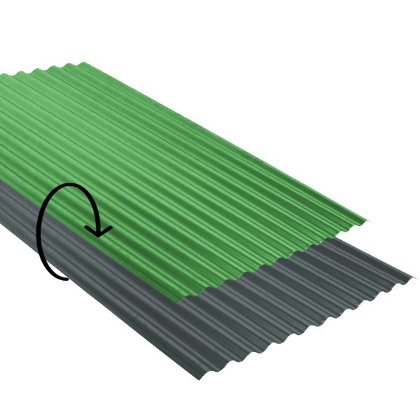 Ondulee laquee Ep. 0,60 Vert jaune  / Gris graphite