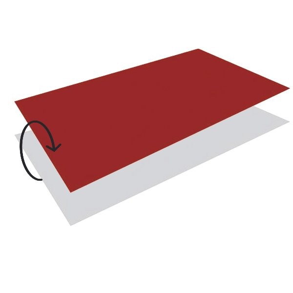 Plane laquee  Ep. 0,50  Rouge brun / Blanc