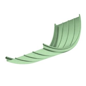 Nervuré cintré laqué 0,60 Vert bornéo/Vert jaune