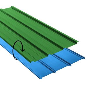 Nervuree laquee Ep. 0,50 Vert jaune / Bleu ciel