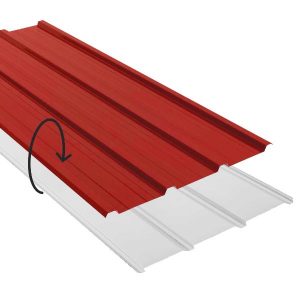 Nervuree laquee Ep. 0,50  Rouge brun /Blanc