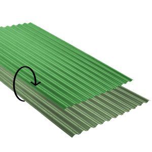 Ondulee laquee Ep. 0,50 Vert jaune/ Vert bornéo